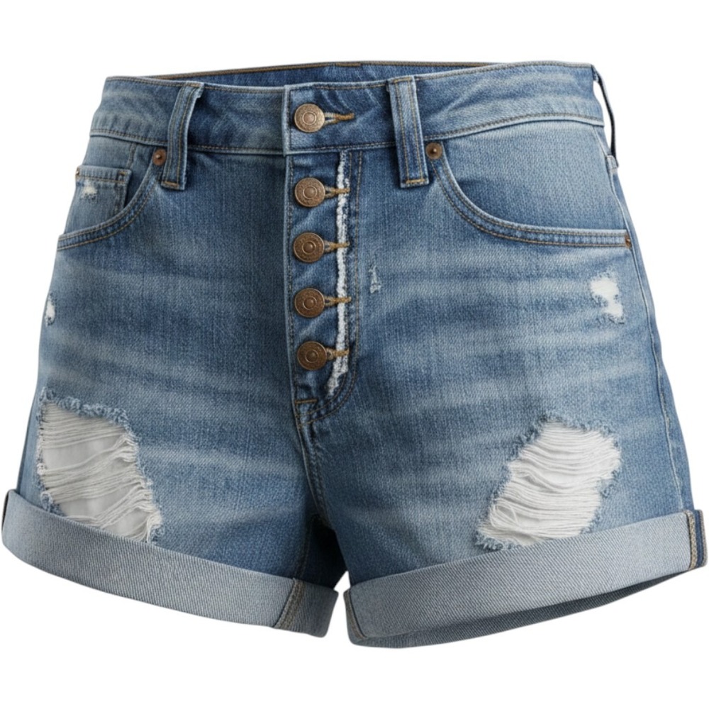 We The Free Romeo Rolled‎ Hem Button Fly Woman's 26  Denim Shorts boho festival